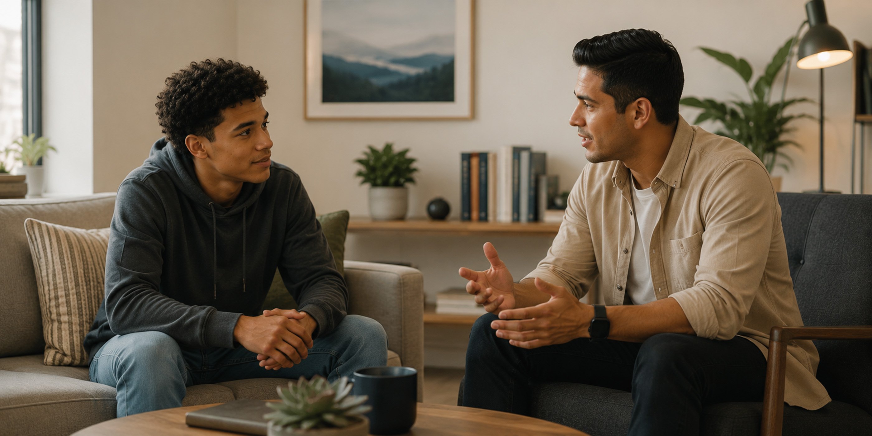 Bottom image coaching in living room Bottom image coaching in living room