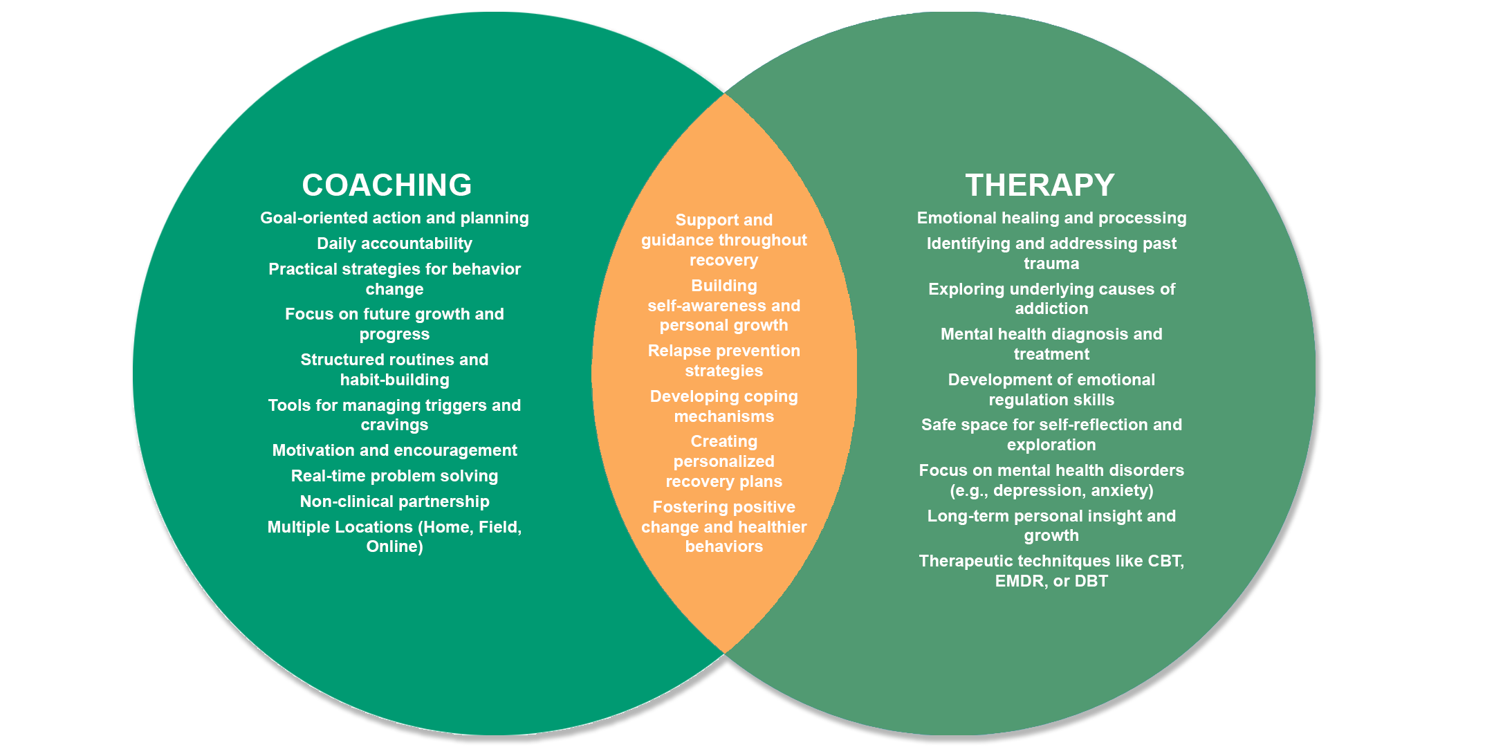 Venn DIagram Coaching and Therapy